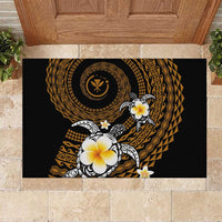 Hawaiian Plumeria Turtle Tribal Spiral Polynesian Tattoo Rubber Doormat Gold Color LT03 Gold - Polynesian Pride