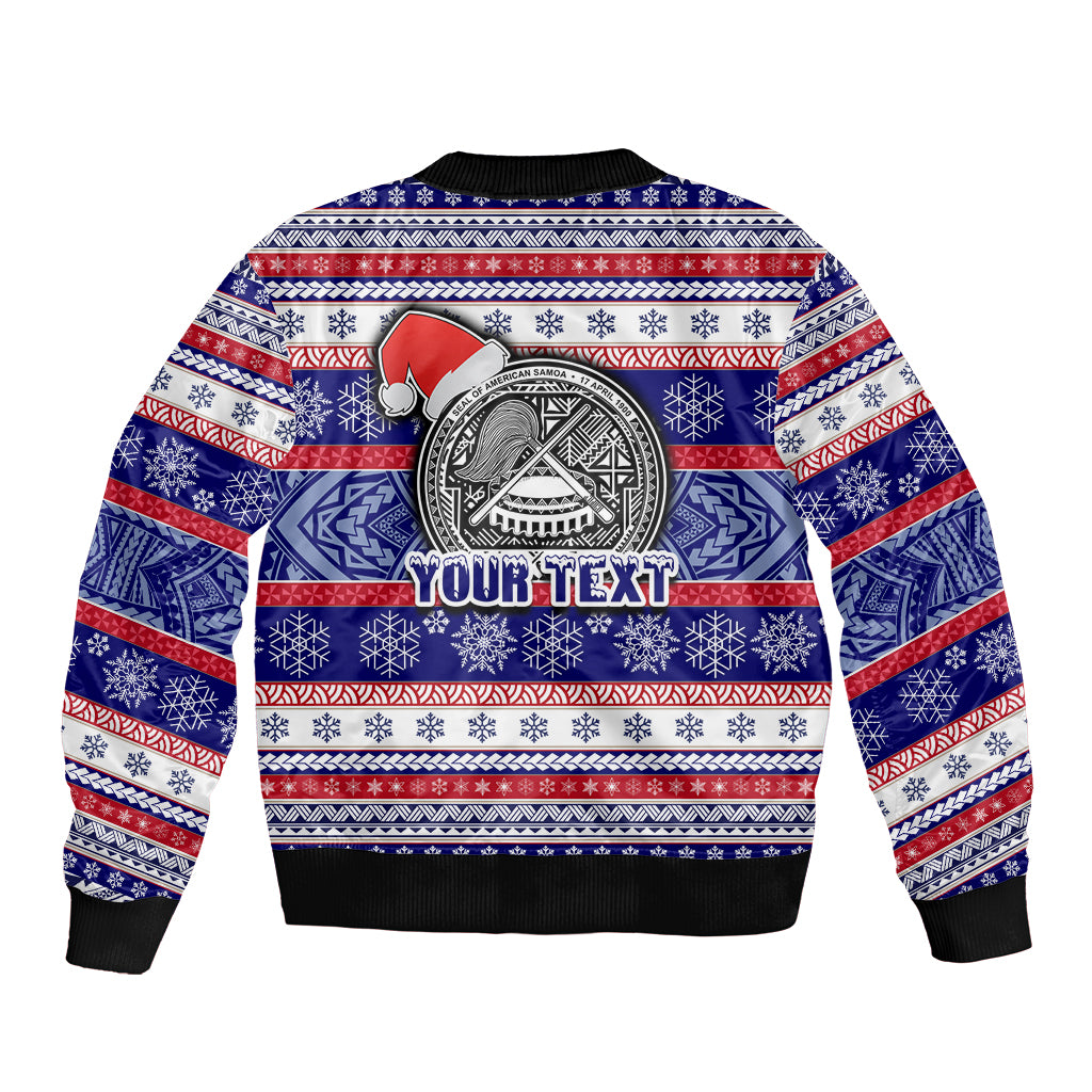 Custom American Samoa Christmas Bomber Jacket Samoan Coat of Arms and Cool Santa Ornament Style LT03 - Polynesian Pride