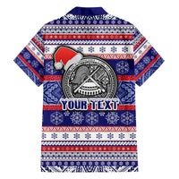 Custom American Samoa Christmas Family Matching Long Sleeve Bodycon Dress and Hawaiian Shirt Samoan Coat of Arms and Cool Santa Ornament Style LT03 - Polynesian Pride