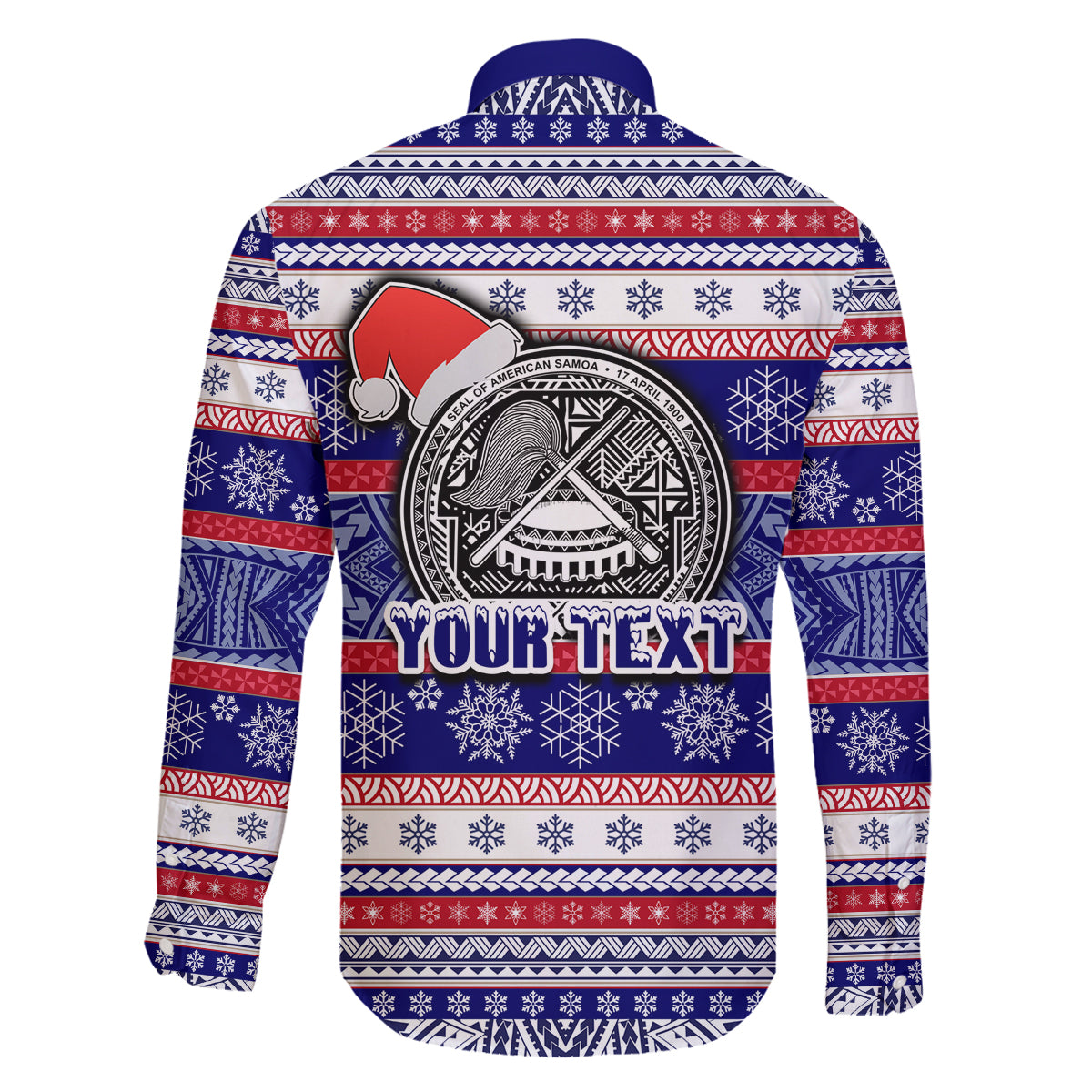 Custom American Samoa Christmas Family Matching Long Sleeve Bodycon Dress and Hawaiian Shirt Samoan Coat of Arms and Cool Santa Ornament Style LT03 - Polynesian Pride