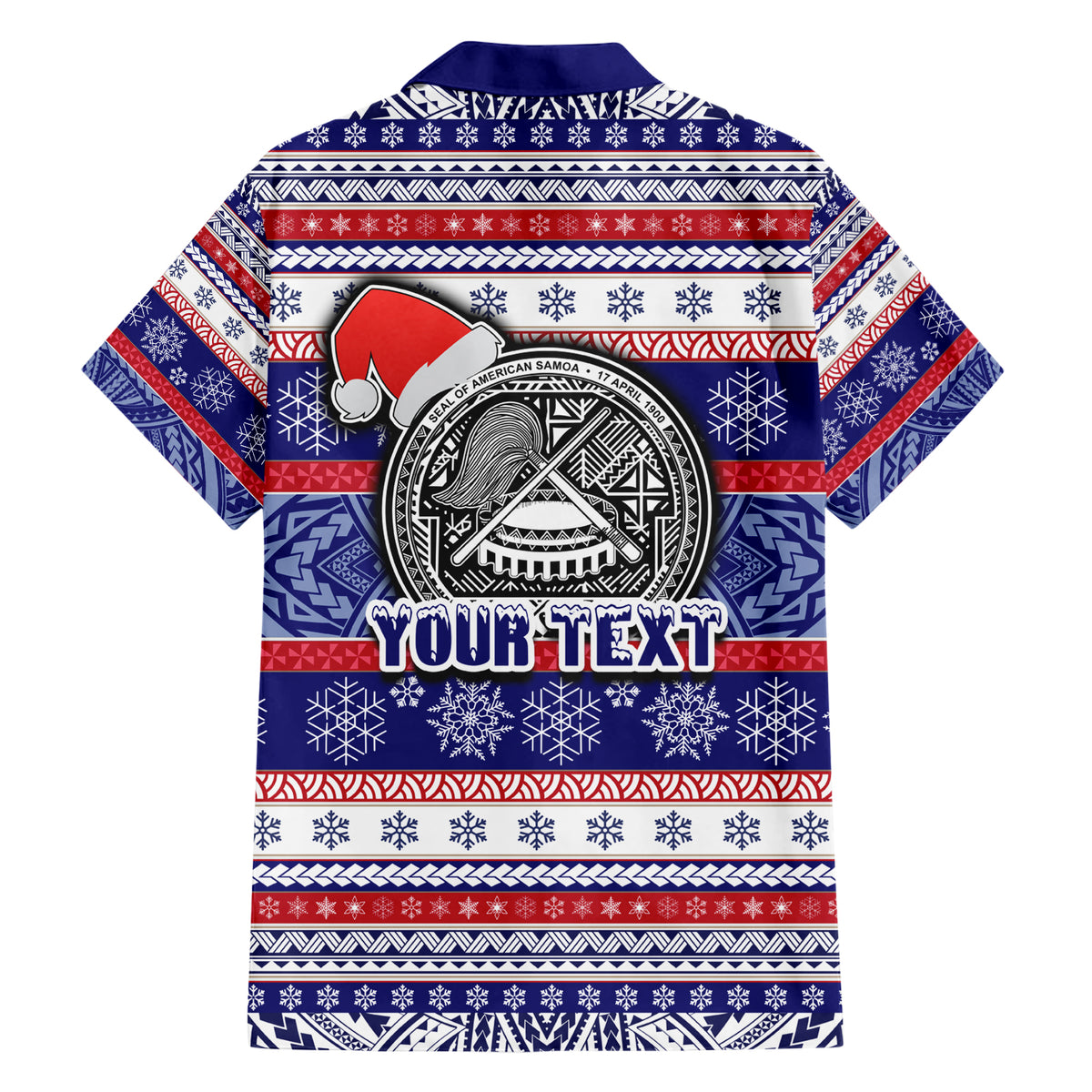 Custom American Samoa Christmas Hawaiian Shirt Samoan Coat of Arms and Cool Santa Ornament Style LT03 - Polynesian Pride