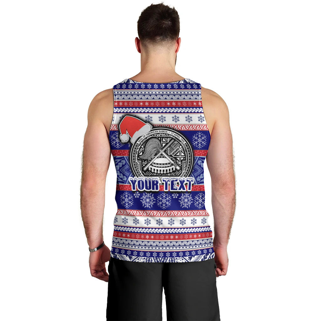 Custom American Samoa Christmas Men Tank Top Samoan Coat of Arms and Cool Santa Ornament Style LT03 - Polynesian Pride