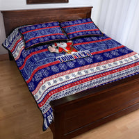 Custom American Samoa Christmas Quilt Bed Set Samoan Coat of Arms and Cool Santa Ornament Style LT03 - Polynesian Pride