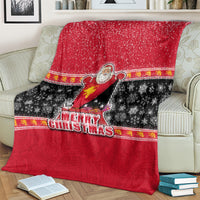Papua New Guinea Christmas Blanket Santa With Flag Of PNG Polynesian Tribal Xmas Vibe LT03 - Polynesian Pride