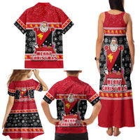 Papua New Guinea Christmas Family Matching Tank Maxi Dress and Hawaiian Shirt Santa With Flag Of PNG Polynesian Tribal Xmas Vibe LT03 - Polynesian Pride