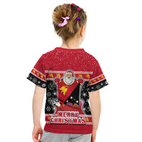 Papua New Guinea Christmas Kid T Shirt Santa With Flag Of PNG Polynesian Tribal Xmas Vibe LT03 - Polynesian Pride