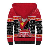 Papua New Guinea Christmas Sherpa Hoodie Santa With Flag Of PNG Polynesian Tribal Xmas Vibe LT03 - Polynesian Pride