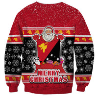 Papua New Guinea Christmas Sweatshirt Santa With Flag Of PNG Polynesian Tribal Xmas Vibe LT03 - Polynesian Pride