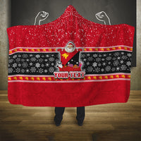 Custom Papua New Guinea Christmas Hooded Blanket Santa With Flag Of PNG Polynesian Tribal Xmas Vibe LT03 One Size Red - Polynesian Pride