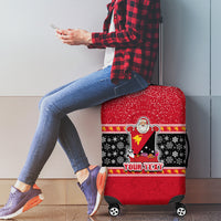 Custom Papua New Guinea Christmas Luggage Cover Santa With Flag Of PNG Polynesian Tribal Xmas Vibe LT03 - Polynesian Pride