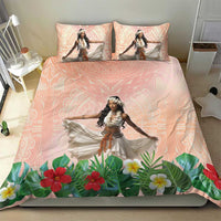 Woman Polynesian Tattoos Bedding Set Tropical Flower - Peach Fuzz Color LT03 - Polynesian Pride