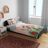 Woman Polynesian Tattoos Bedding Set Tropical Flower - Peach Fuzz Color LT03 - Polynesian Pride