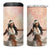 Woman Polynesian Tattoos 4 in 1 Can Cooler Tumbler Tropical Flower - Peach Fuzz Color