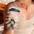 Woman Polynesian Tattoos 4 in 1 Can Cooler Tumbler Tropical Flower - Peach Fuzz Color