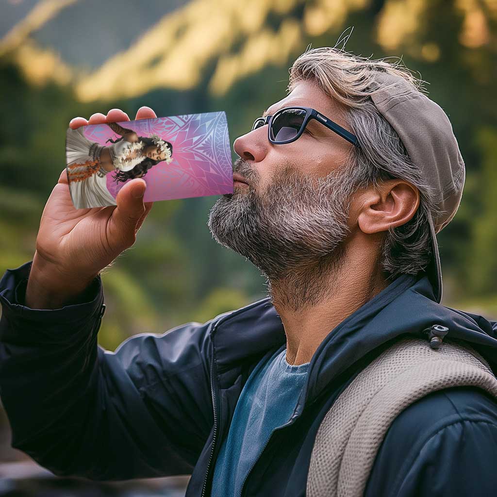 Woman Polynesian Tattoos 4 in 1 Can Cooler Tumbler Tropical Flower - Sweets Vibrant Color