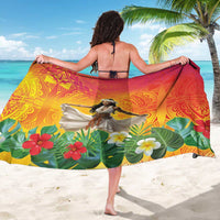 Woman Polynesian Tattoos Sarong Tropical Flower - Vibrant Hot Color
