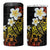 Polynesian Tattoos Frangipani 4 in 1 Can Cooler Tumbler Hibiscus Turtles and Tribal Motifs Vintage Floral - Sunset Color