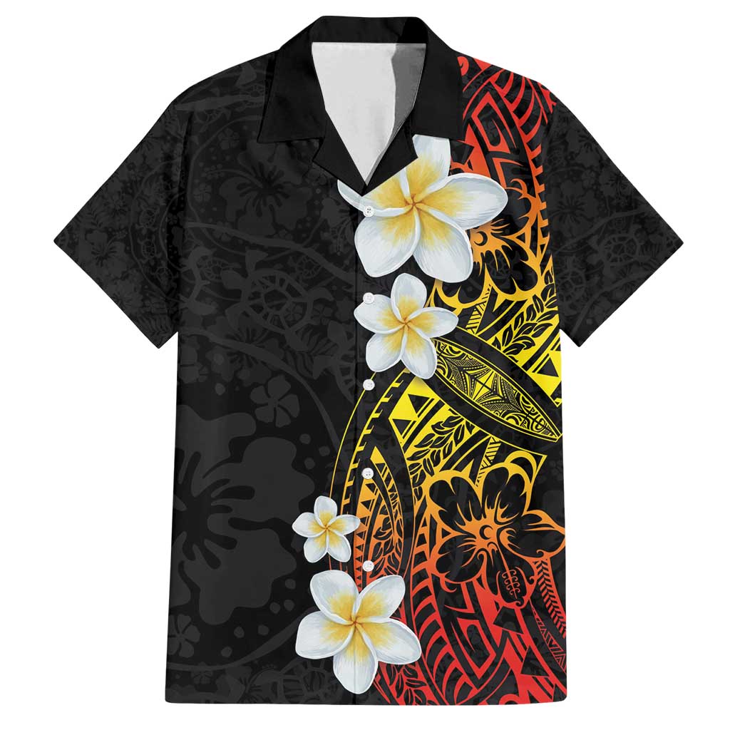 Plumeria Family Matching Long Sleeve Bodycon Dress and Hawaiian Shirt Polynesian Tribal Frangipani Sunset