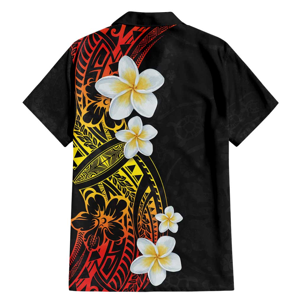 Plumeria Family Matching Long Sleeve Bodycon Dress and Hawaiian Shirt Polynesian Tribal Frangipani Sunset