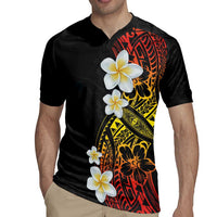 Plumeria Rugby Jersey Polynesian Tribal Frangipani Sunset