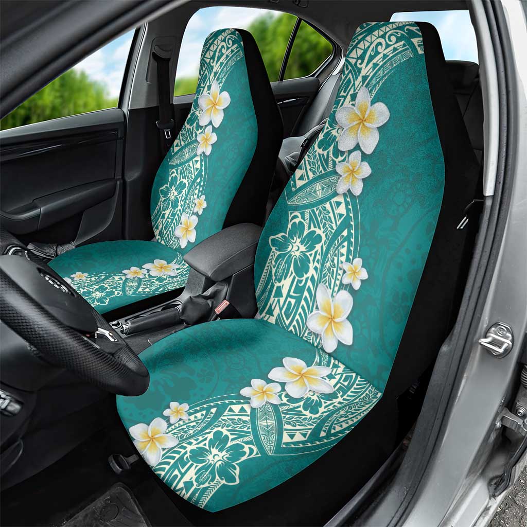 Plumeria Car Seat Cover Polynesian Tribal Frangipani Teal LT03 - Polynesian Pride