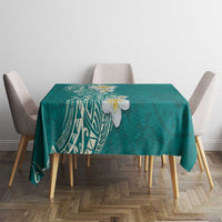 Plumeria Tablecloth Polynesian Tribal Frangipani Teal