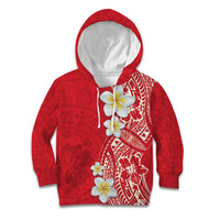 Plumeria Kid Hoodie Polynesian Tribal Frangipani Red LT03 Hoodie Red - Polynesian Pride