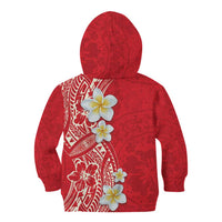 Plumeria Kid Hoodie Polynesian Tribal Frangipani Red LT03 - Polynesian Pride