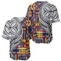 Niue Hiapo and Maori Decoration Tattoos Baseball Jersey - Polynesian Pride