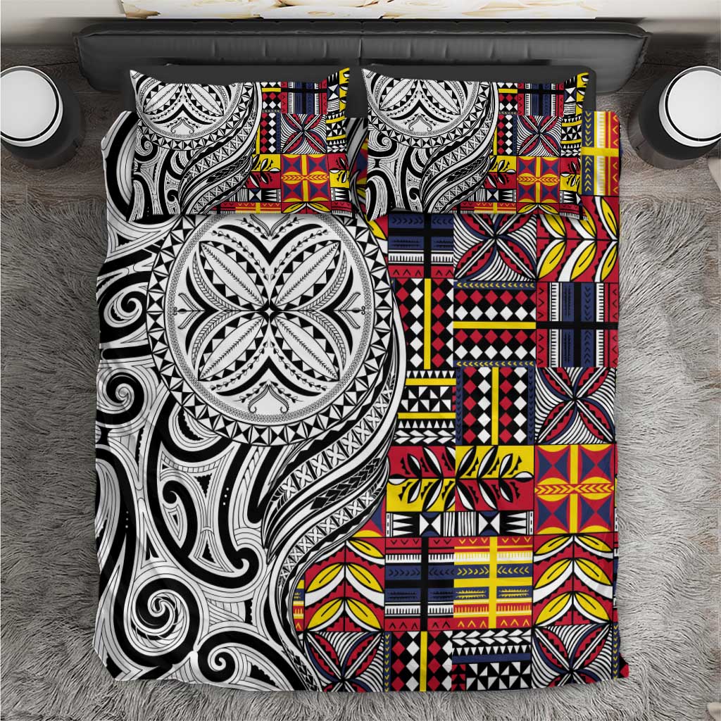 Niue Hiapo and Maori Decoration Tattoos Bedding Set - Polynesian Pride