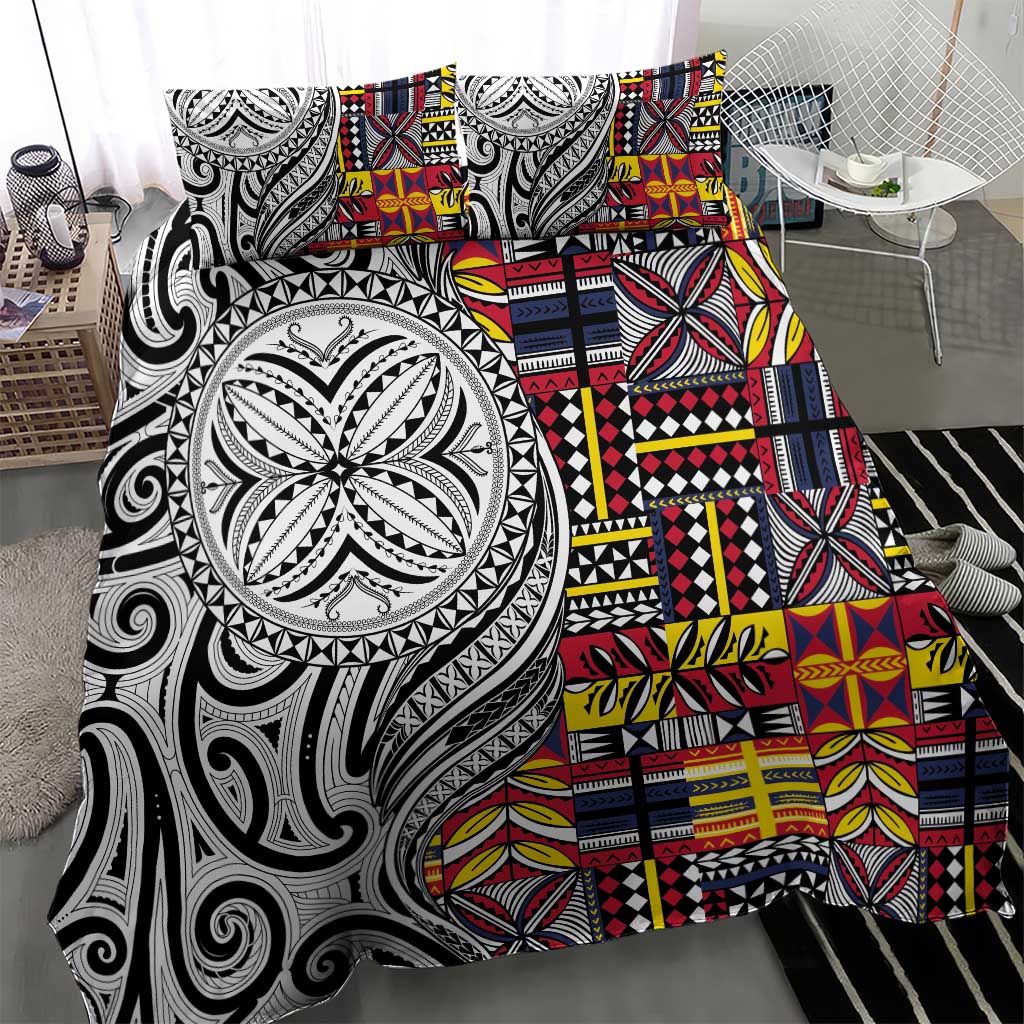 Niue Hiapo and Maori Decoration Tattoos Bedding Set - Polynesian Pride