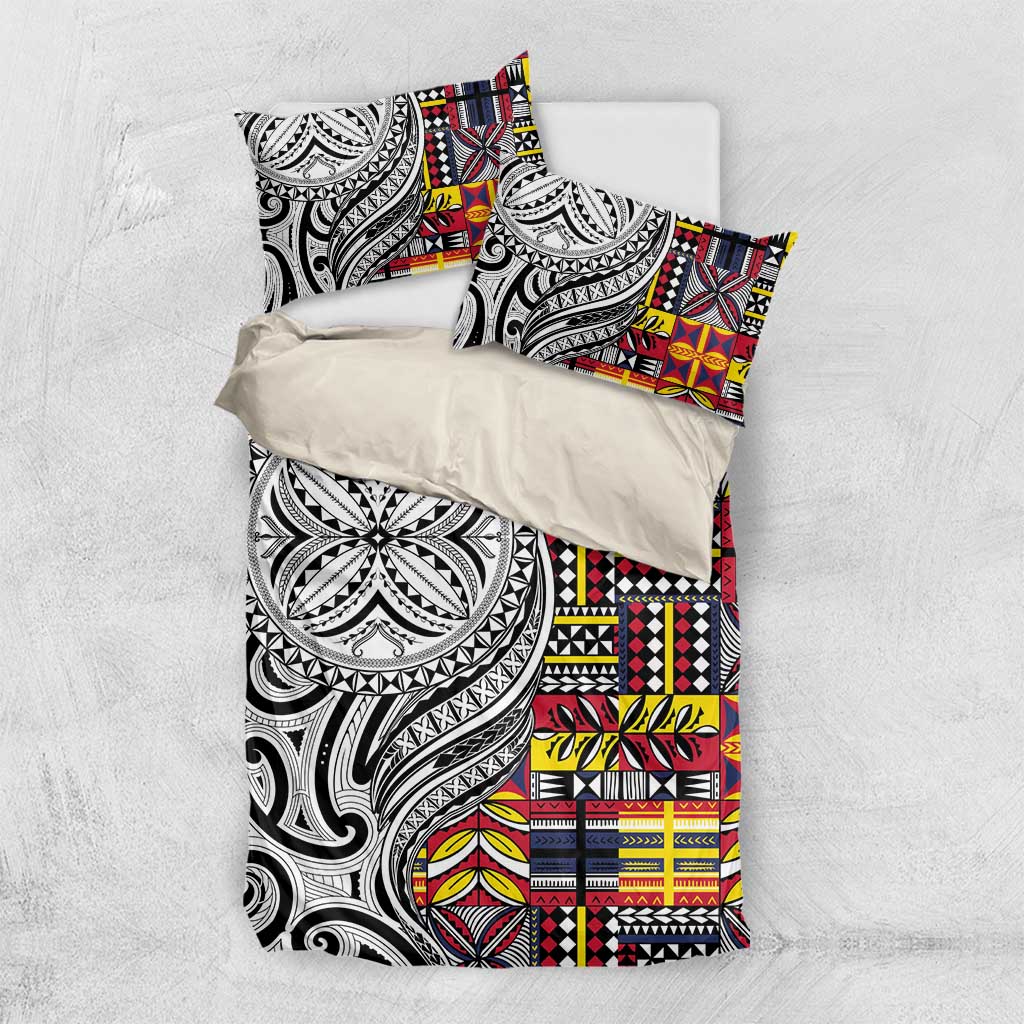 Niue Hiapo and Maori Decoration Tattoos Bedding Set - Polynesian Pride