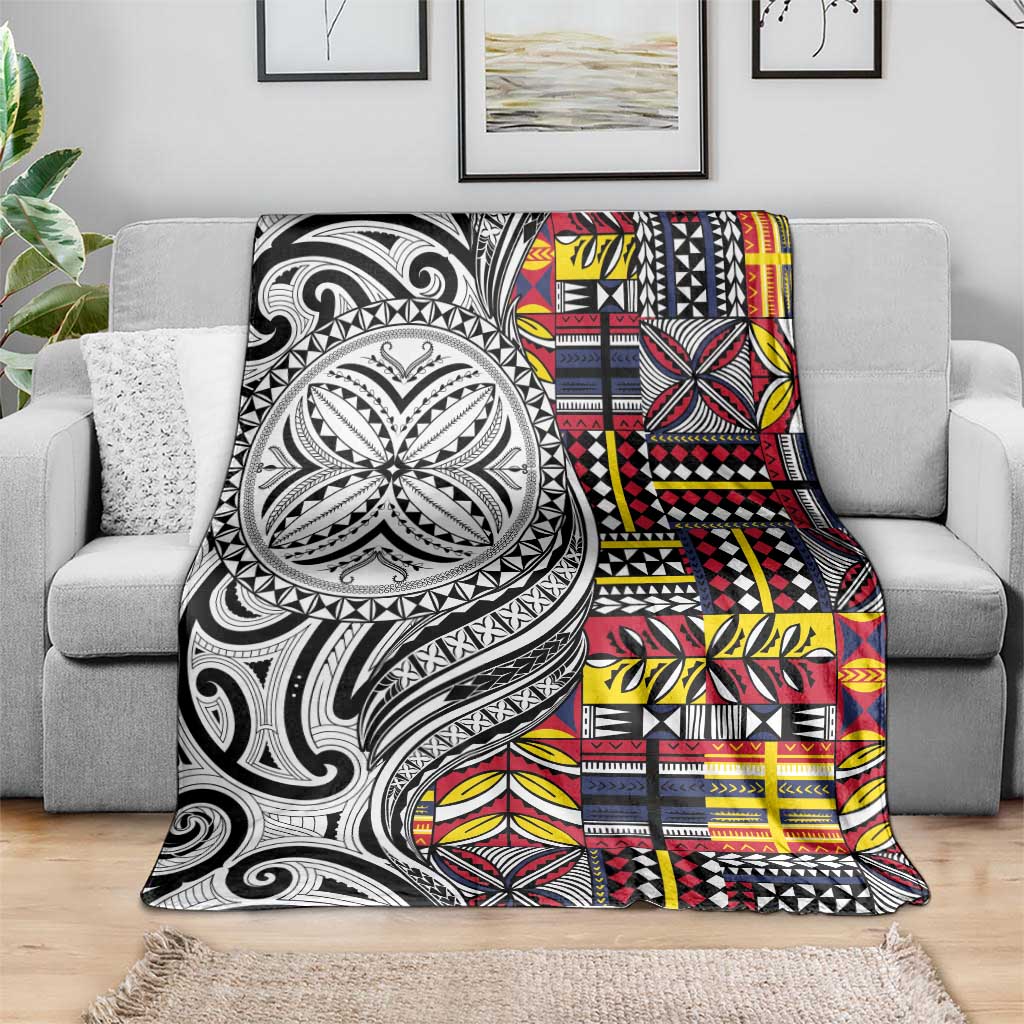 Niue Hiapo and Maori Decoration Tattoos Blanket - Polynesian Pride