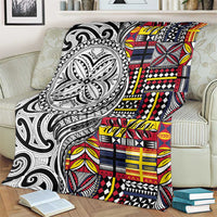 Niue Hiapo and Maori Decoration Tattoos Blanket - Polynesian Pride