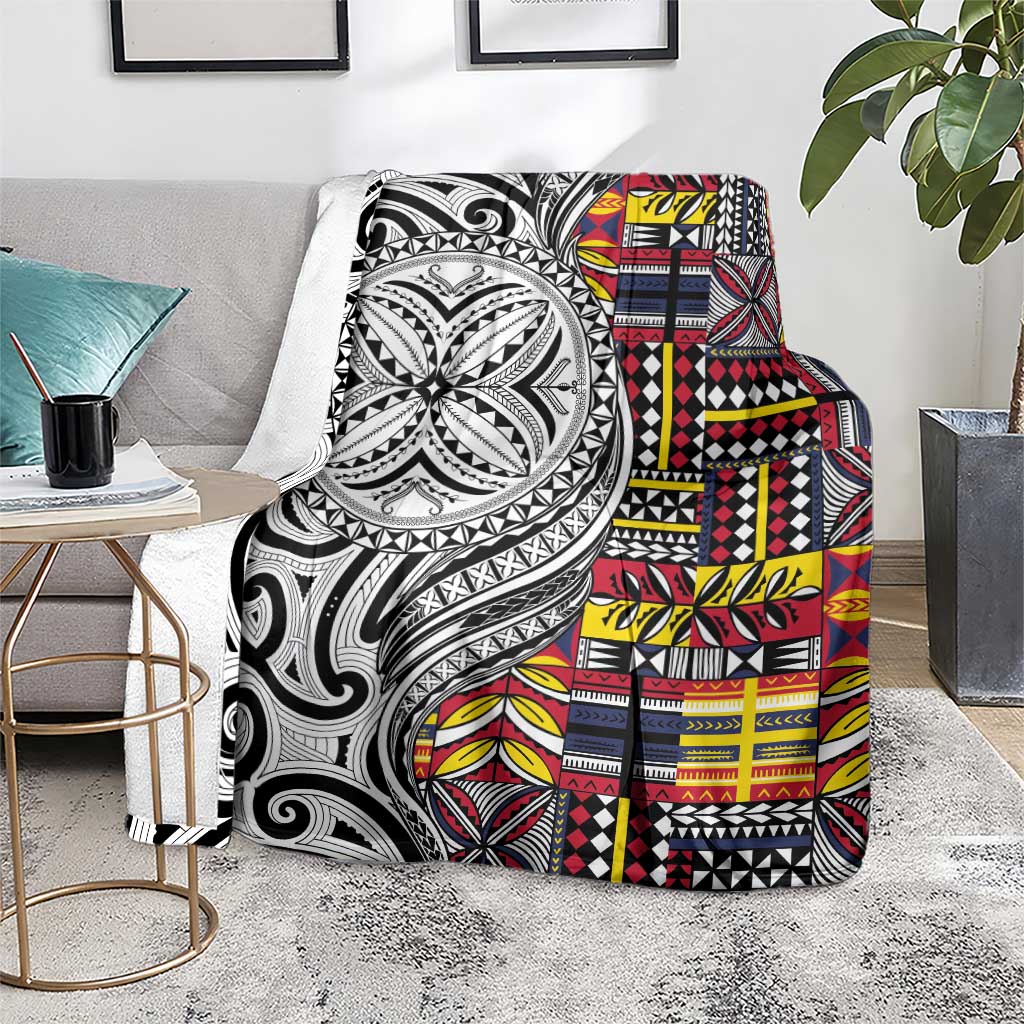 Niue Hiapo and Maori Decoration Tattoos Blanket - Polynesian Pride