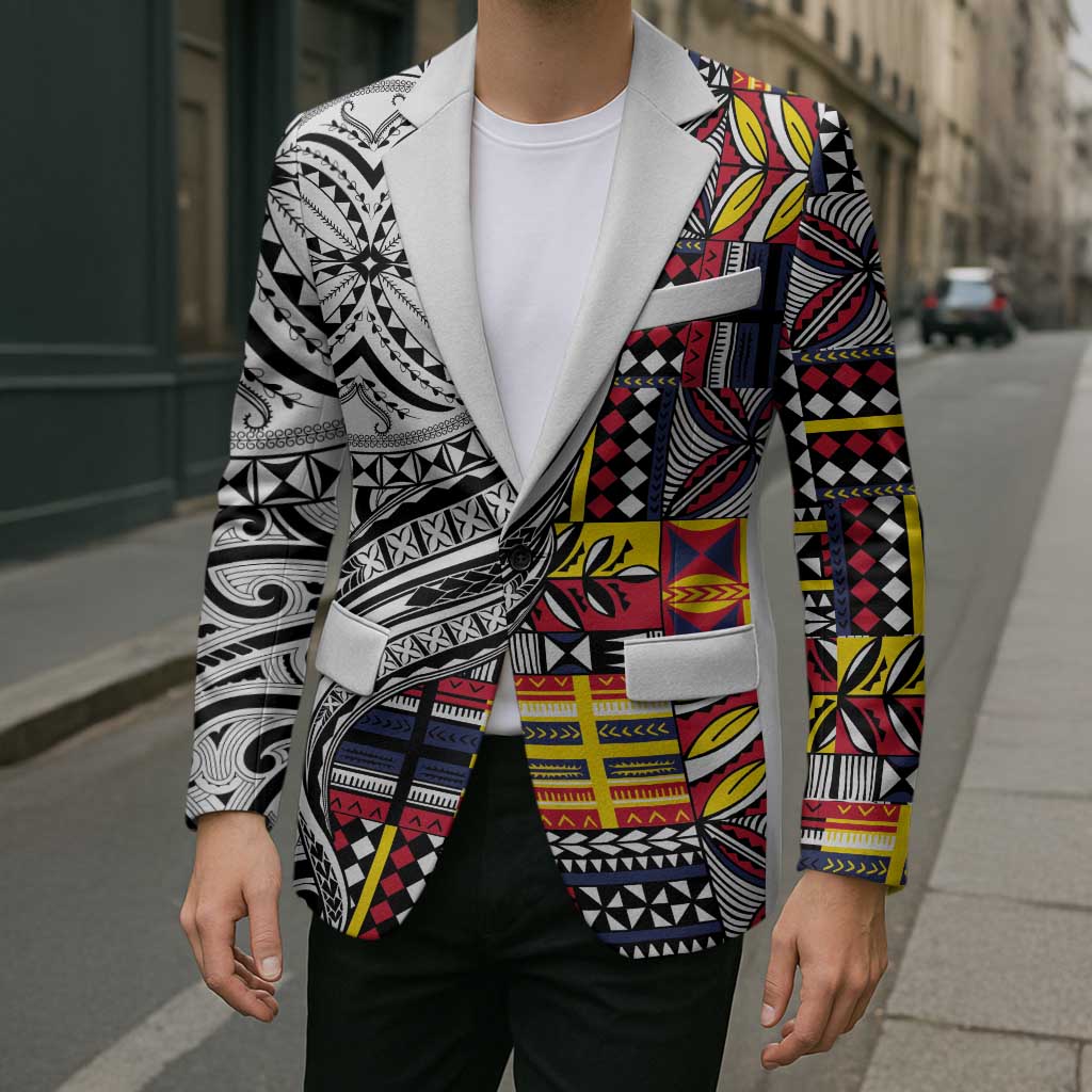 Niue Hiapo and Maori Decoration Tattoos Blazer - Polynesian Pride