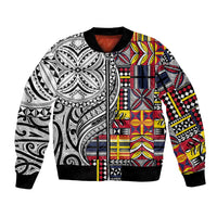 Niue Hiapo and Maori Decoration Tattoos Bomber Jacket - Polynesian Pride