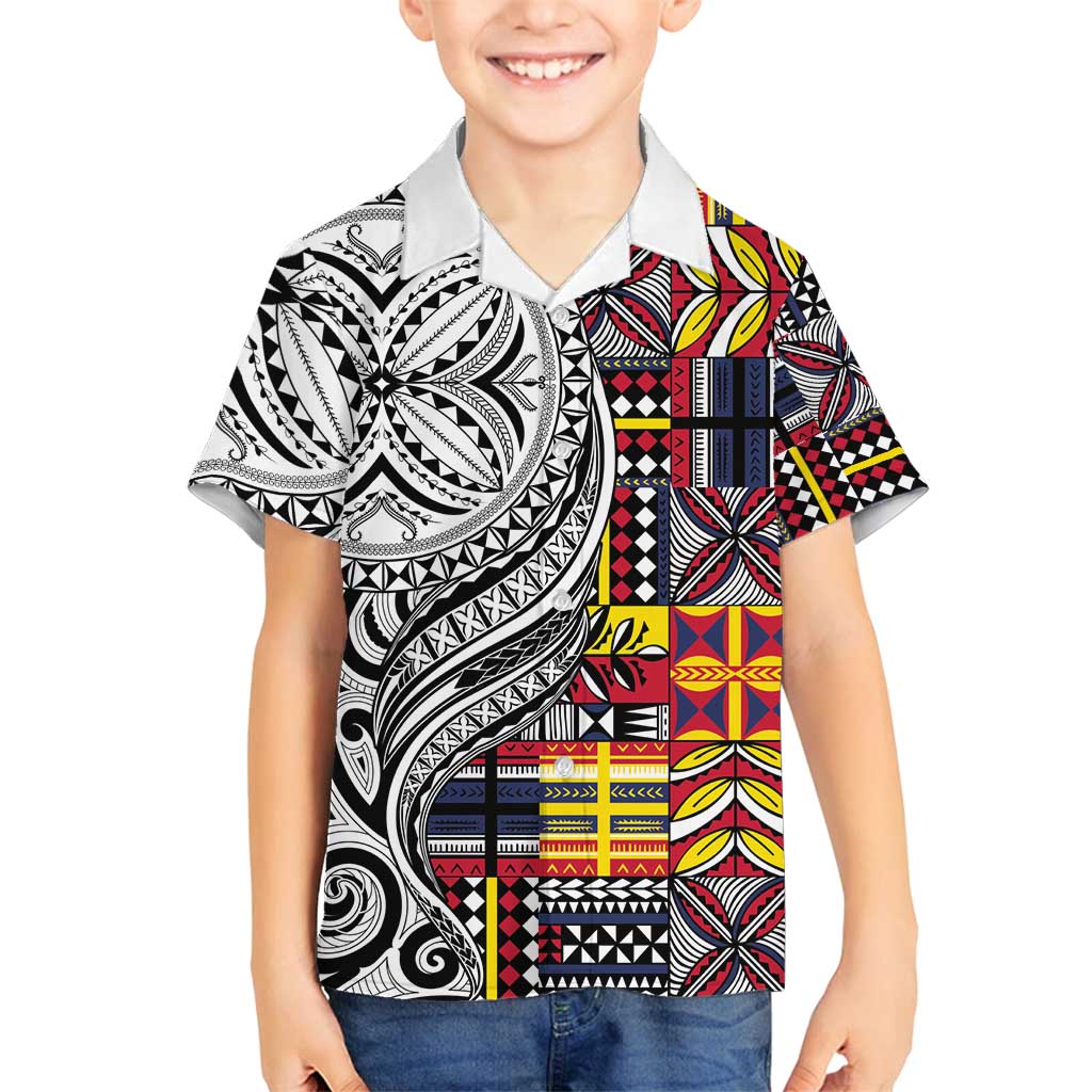 Niue Hiapo and Maori Decoration Tattoos Family Matching Summer Maxi Dress and Hawaiian Shirt - Polynesian Pride