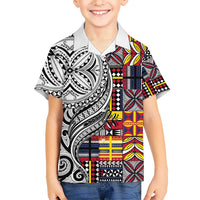 Niue Hiapo and Maori Decoration Tattoos Kid Hawaiian Shirt - Polynesian Pride