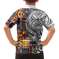 Niue Hiapo and Maori Decoration Tattoos Kid Hawaiian Shirt - Polynesian Pride
