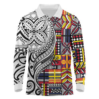 Niue Hiapo and Maori Decoration Tattoos Long Sleeve Polo Shirt - Polynesian Pride