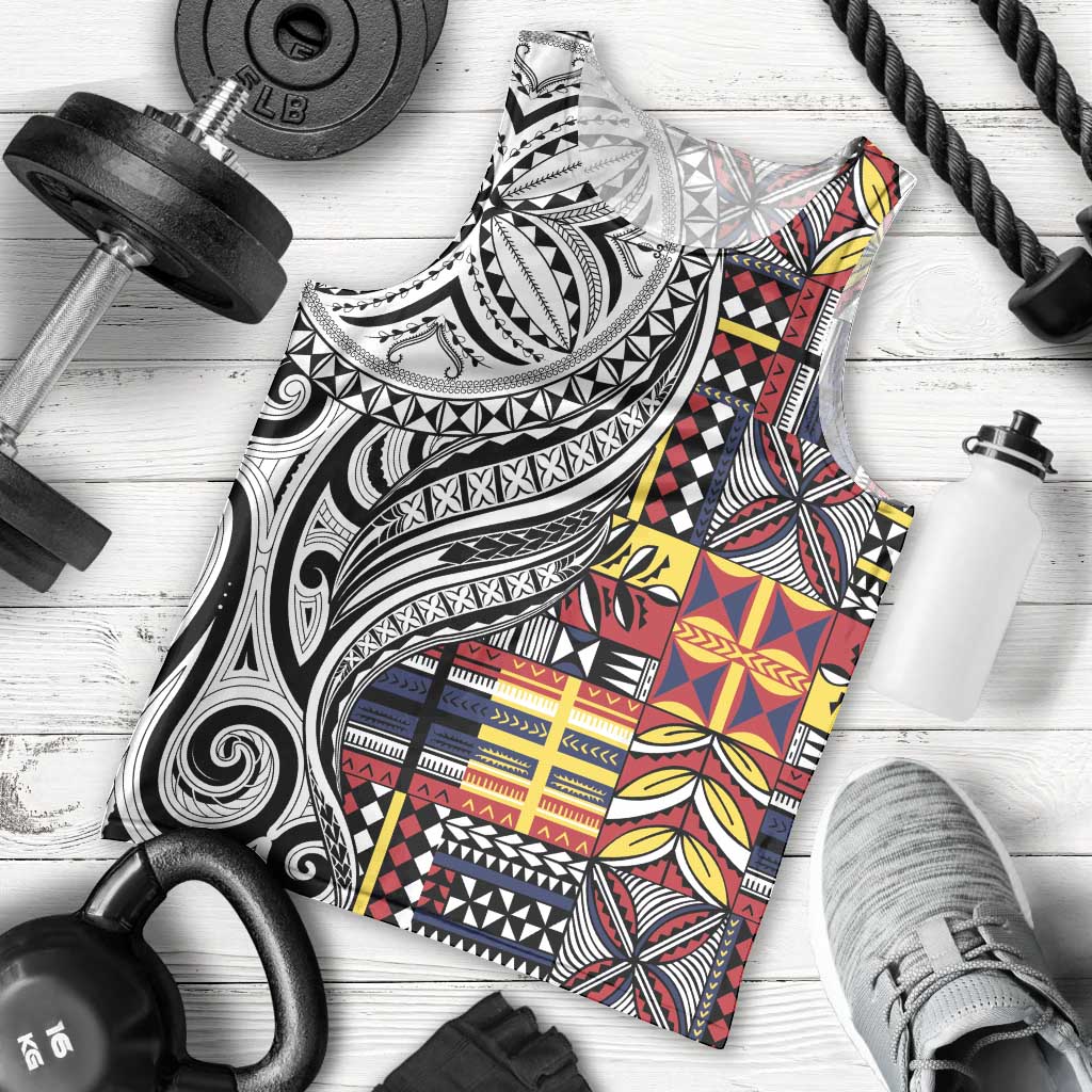 Niue Hiapo and Maori Decoration Tattoos Men Tank Top - Polynesian Pride
