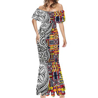 Niue Hiapo and Maori Decoration Tattoos Mermaid Dress - Polynesian Pride