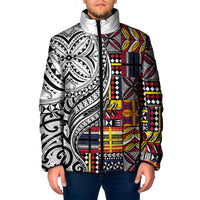 Niue Hiapo and Maori Decoration Tattoos Padded Jacket - Polynesian Pride
