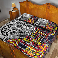 Niue Hiapo and Maori Decoration Tattoos Quilt Bed Set - Polynesian Pride