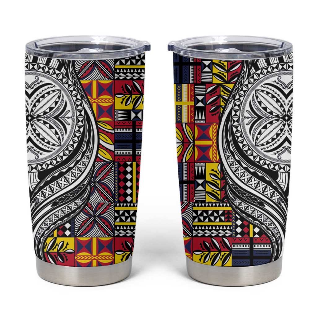 Niue Hiapo and Maori Decoration Tattoos Tumbler Cup - Polynesian Pride