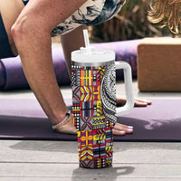 Niue Hiapo and Maori Decoration Tattoos Tumbler With Handle - Polynesian Pride