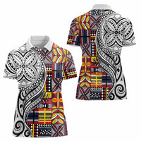 Niue Hiapo and Maori Decoration Tattoos Women Polo Shirt - Polynesian Pride