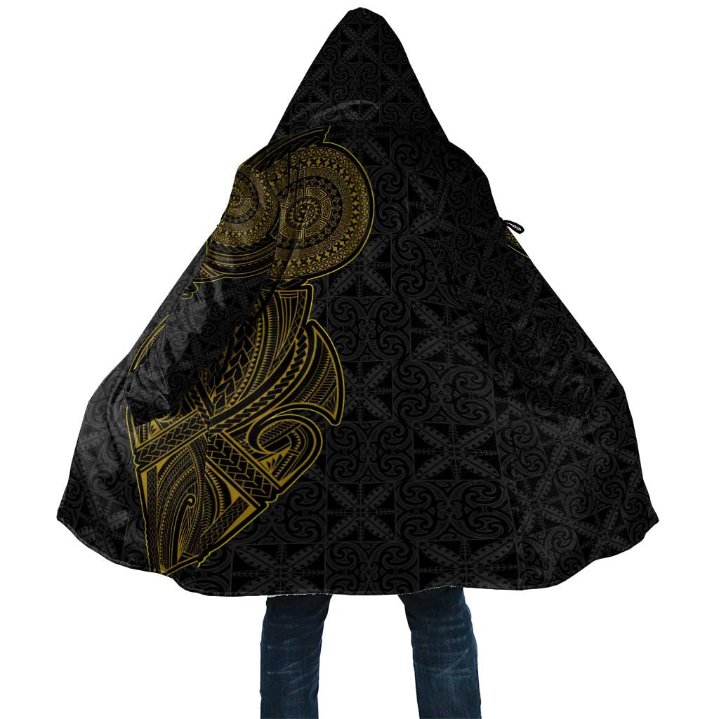 Niue Polynesian Hiapo Tattoo Art Cloak Half Style Black Gold Color - Polynesian Pride
