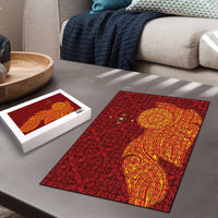 Niue Polynesian Hiapo Tattoo Art Puzzle Half Style Red Yellow Color - Polynesian Pride